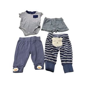Carter’s 3 months baby boy bundle pants bodysuits  shorts lot of 4 blue